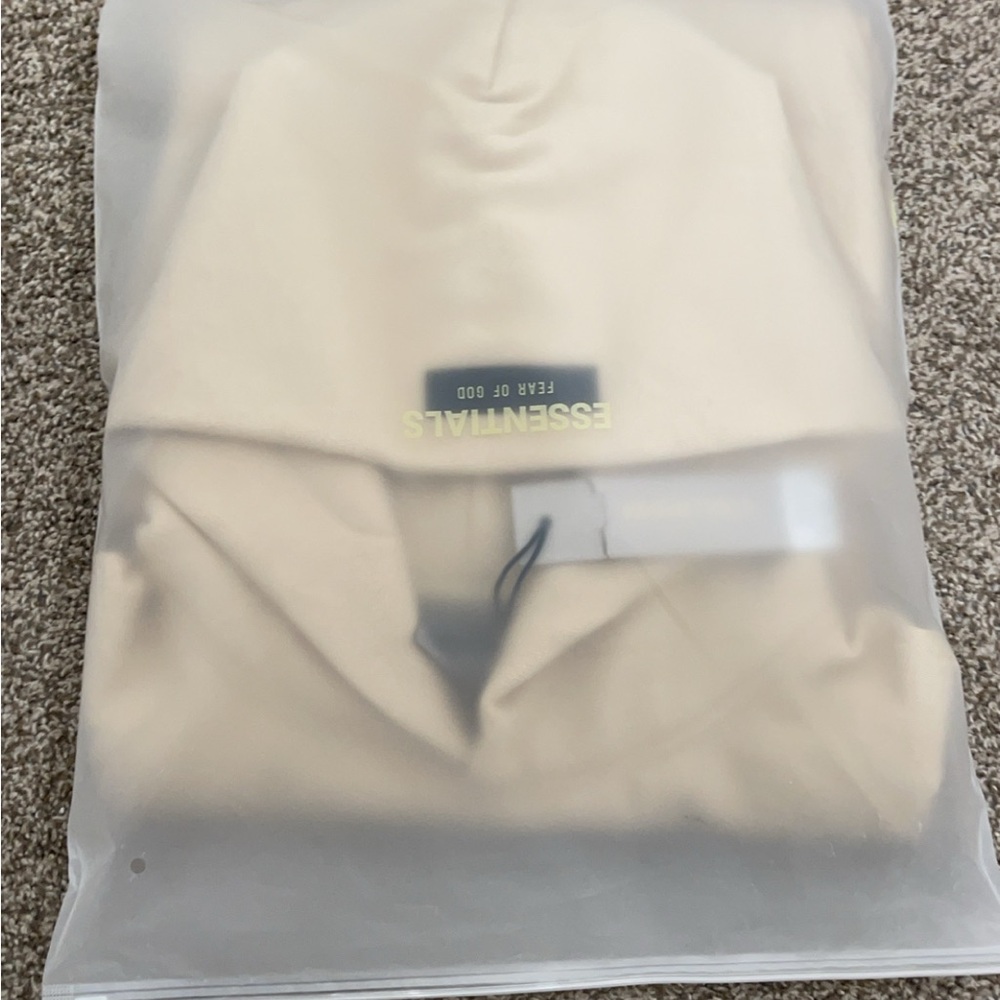 Fear of God Essentials Beige Hoodie